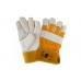 Перчатки "Юкон" кожаные комбинированные  белый/желтый